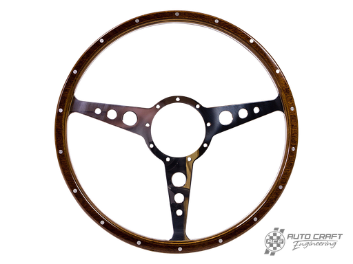 [111-400-115] 9 hole, mahogany steering wheel, 405mm, 9 bolt - Various aircooled