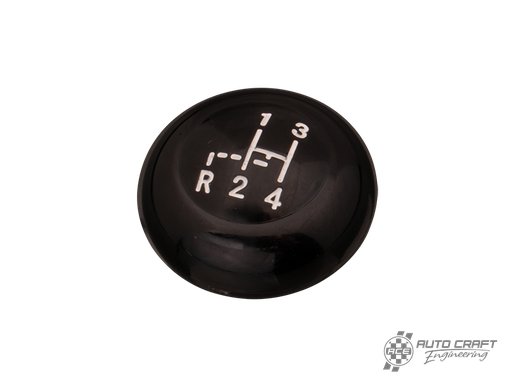 [113-711-141/BK/12MM] Gearstick knob, black with shift pattern, 12mm - Type 1 & 2 68>79