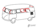 Window seal kit, 11 window with 2 pop-outs - Type 2, 55>63