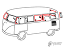 Window seal kit, 15 window with 2 pop-outs - Type 2, 55>63