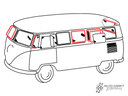 Window seal kit, 13 window with 2 pop-outs - Type 2, 63>67
