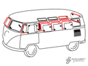 Window seal kit, 21 window with 6 pop-outs - Type 2, 63>67